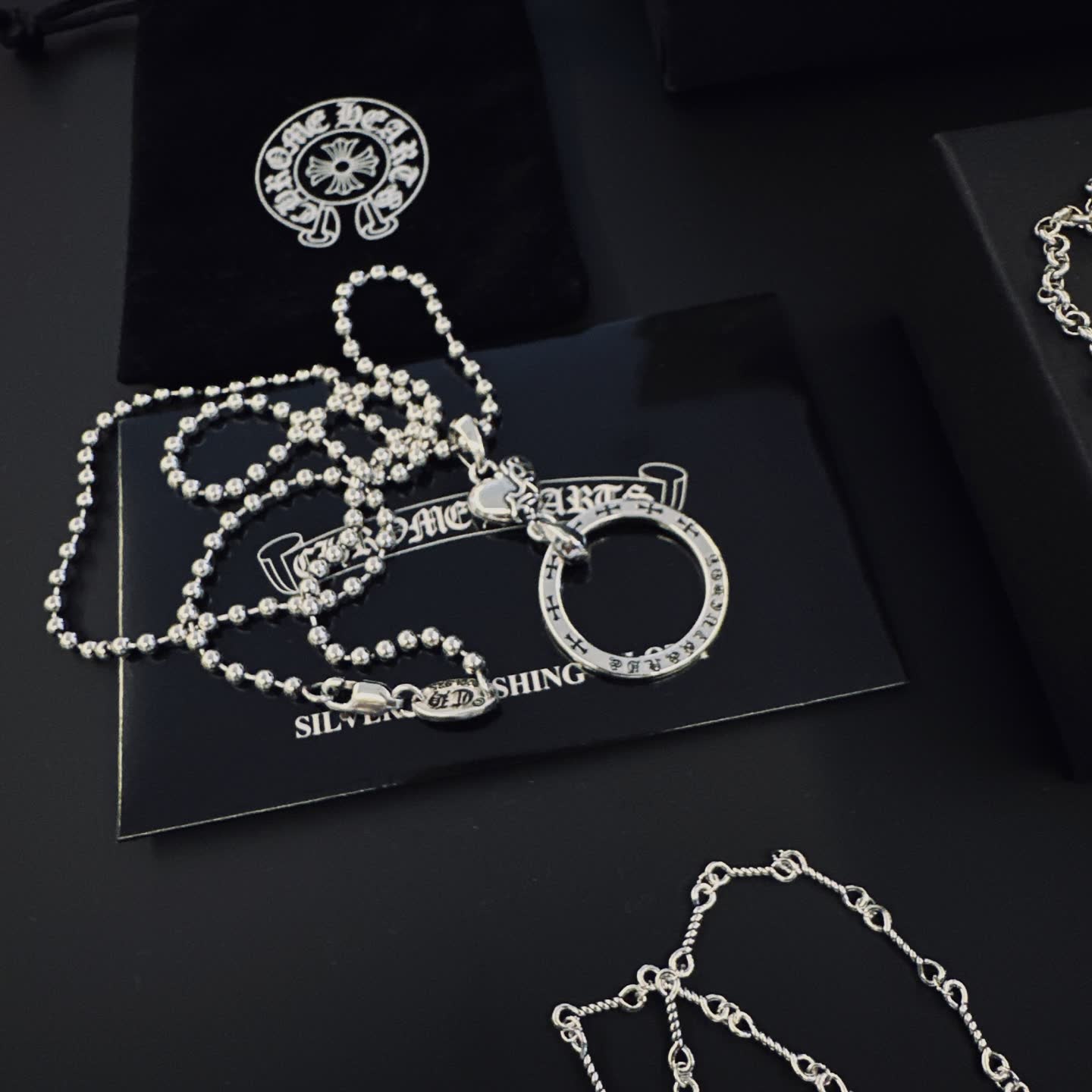 Chrome Hearts Silver Beaded Necklace